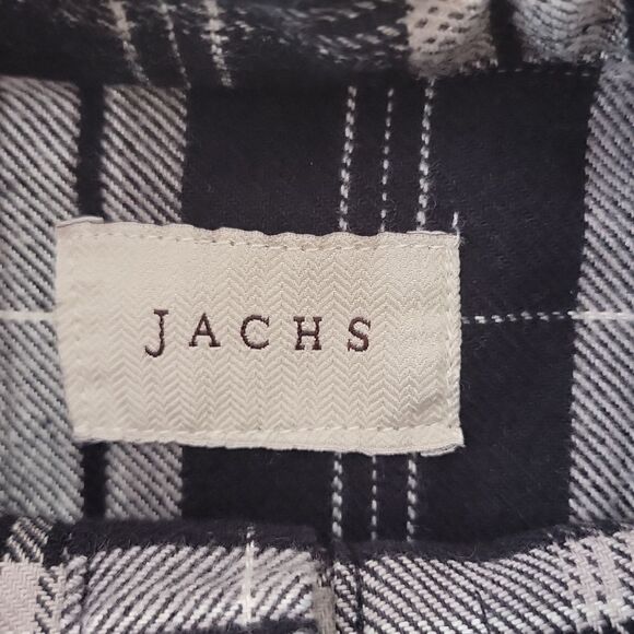 Jachs. Flannel. Black, Gray and White Plaid Button-Up Shirt. Size LT. NWT - Picture 5 of 9